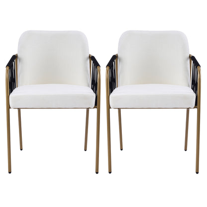 Modern Glam Upholstered Dining Chairs (Set of 2)