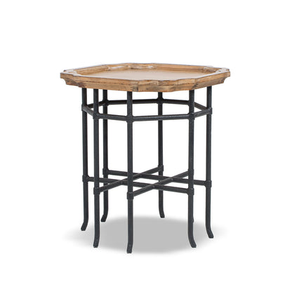 Foundry 24" Square Reclaimed Pine Wood & Iron Side Table Antique