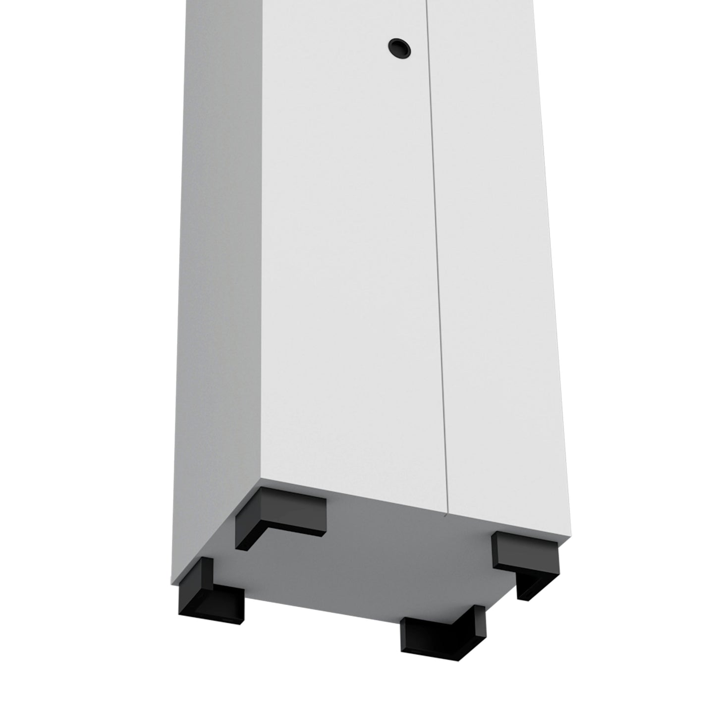 Attica Broom Cabinet Double-Door Design with Inner Shelves and Side Hangers