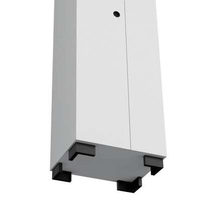Attica Broom Cabinet Double-Door Design with Inner Shelves and Side Hangers