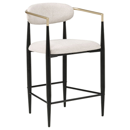 Tina Fabric Upholstered Counter Chair Beige (Set of 2)