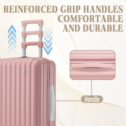 20" / 24" / 28" 3 Pieces / Set Spinner Wheel Luggage, Carry On Suitcase, With Cup Holder & USB Port & Phone Holder