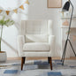 Modern Accent Chair, Arm Chairs For Living Room, Upholstered Mordern Armchair, Comfy Soft Padded Lounge Chair In Small Space, Bedroom, With Pillow, Solid Wood Leg