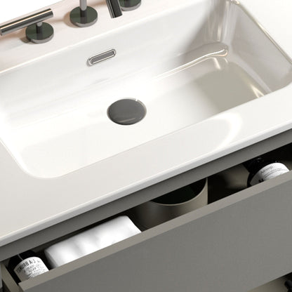 Gray Tia 36" Bathroom Vanity with Engineered Stone Basin