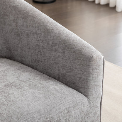 Nice Modern Upholstered Barrel Armchair, 360° Swivel