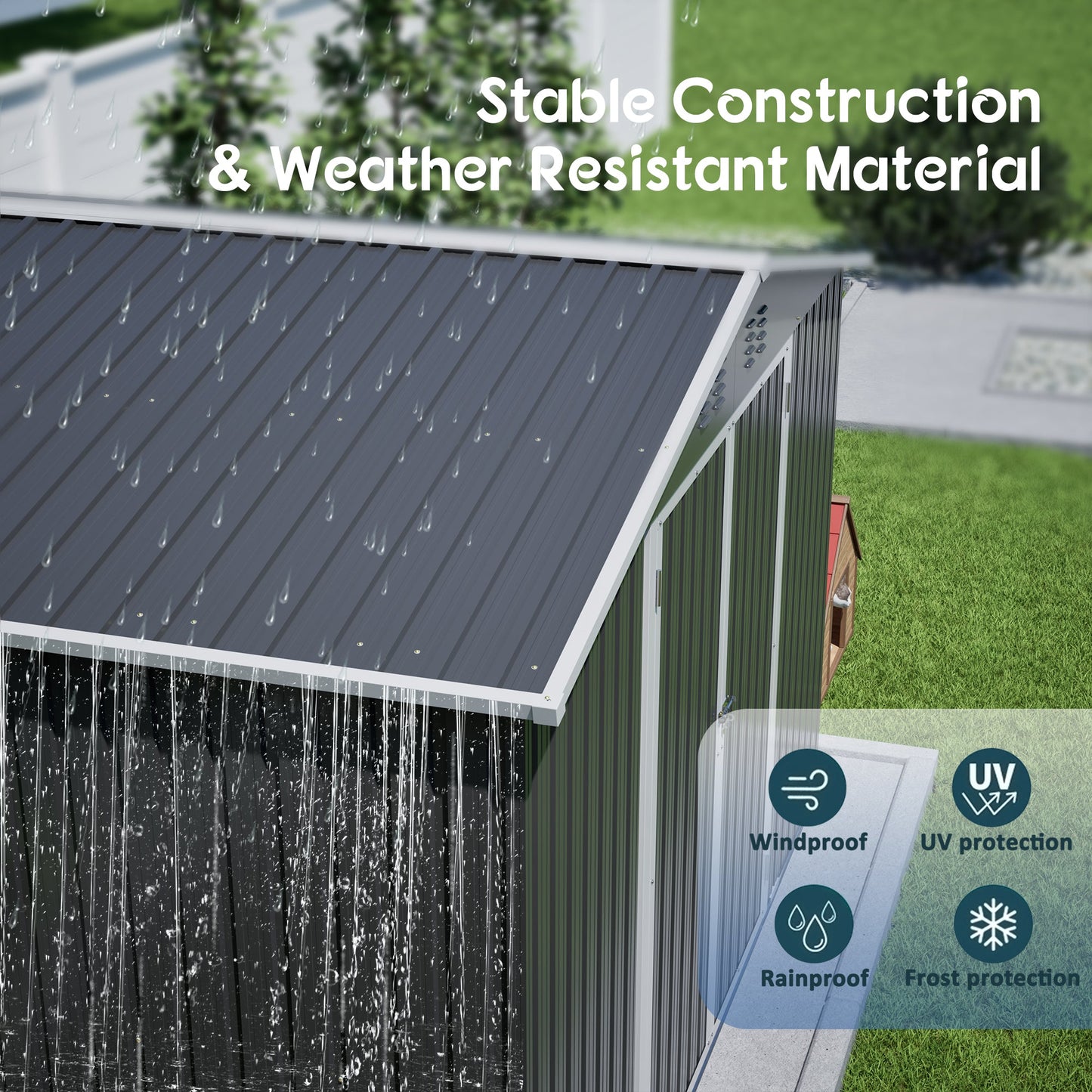 10x10 FT Large Outdoor Metal Storage Shed