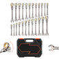 Flex-Head Ratcheting Wrench Set, 24-Piece SAE and Metric