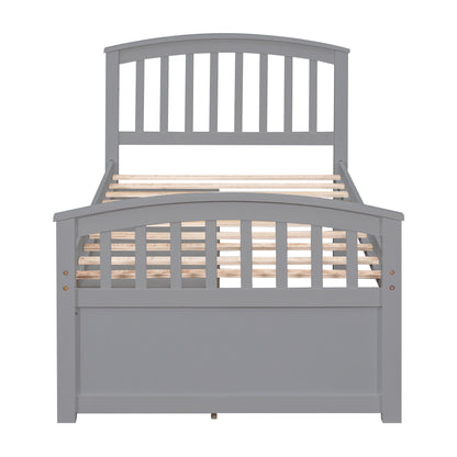 Platform Storage Bed Solid Wood Bed With 6 Drawers