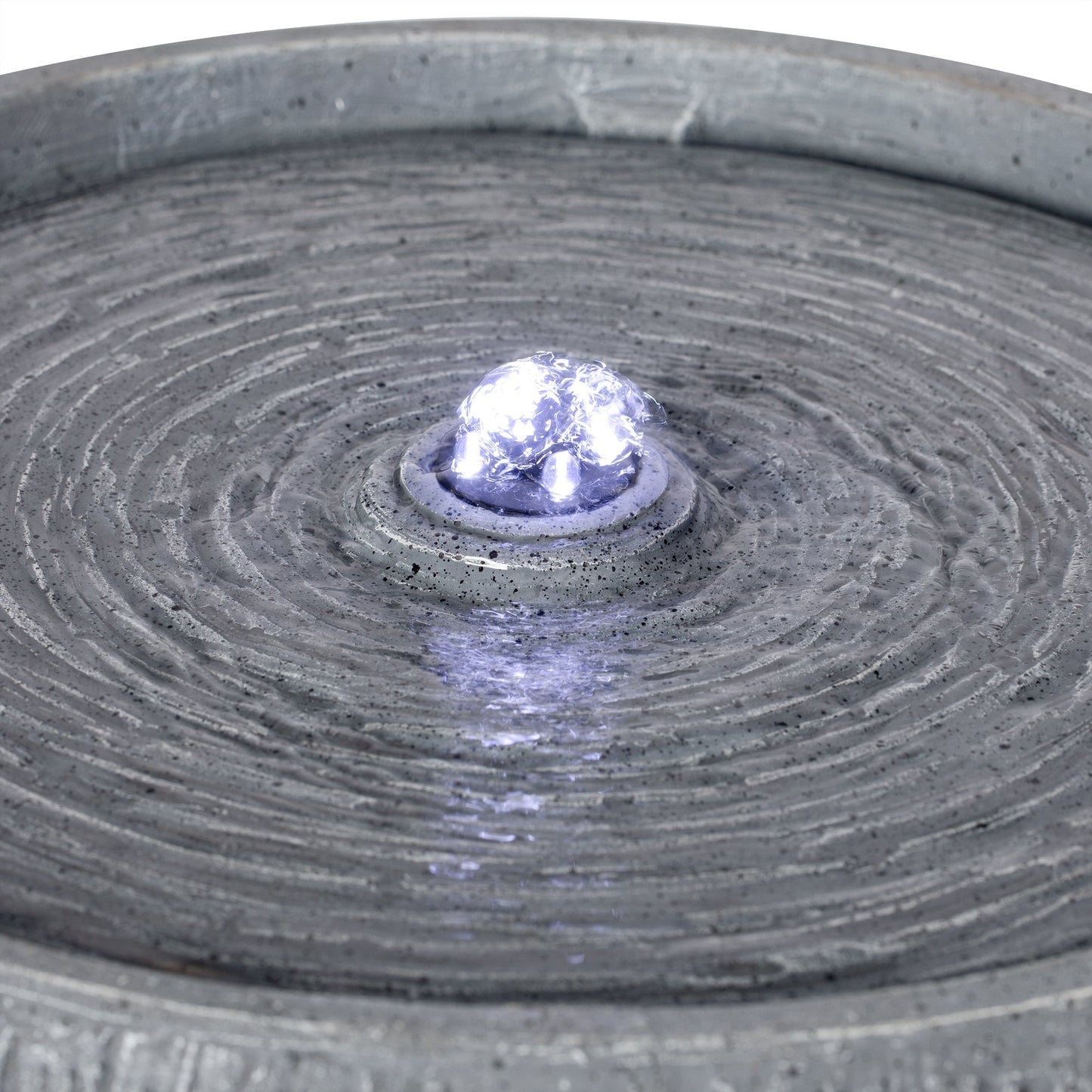 12.99" Gray Polyresin Outdoor Water Fountain with LED Light