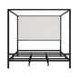 Canopy Bed With Tall Upholstered Headboard, 4 Poster Frame