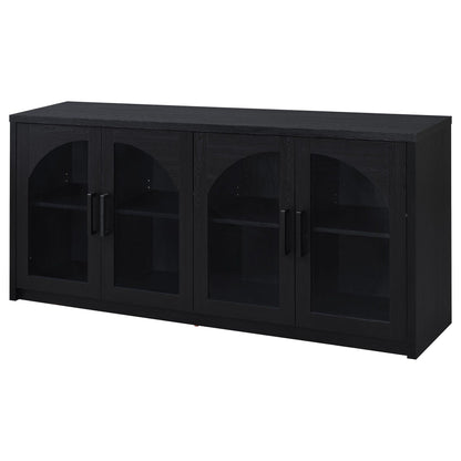 Riva 4-door Dining Sideboard Buffet Storage Credenza Black