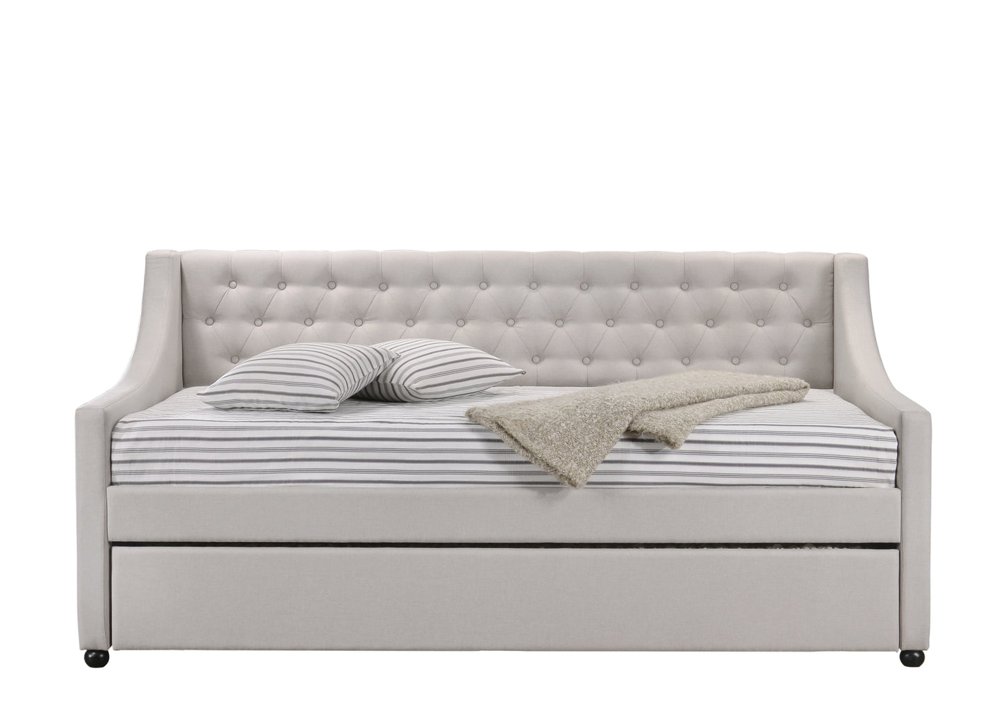 Lianna Fog Fabric Daybed with Trundle (Twin)