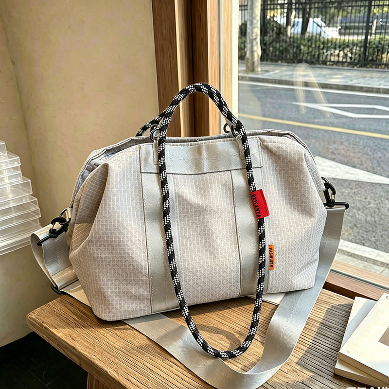 Grid Pattern Large Capacity Tote Bag
