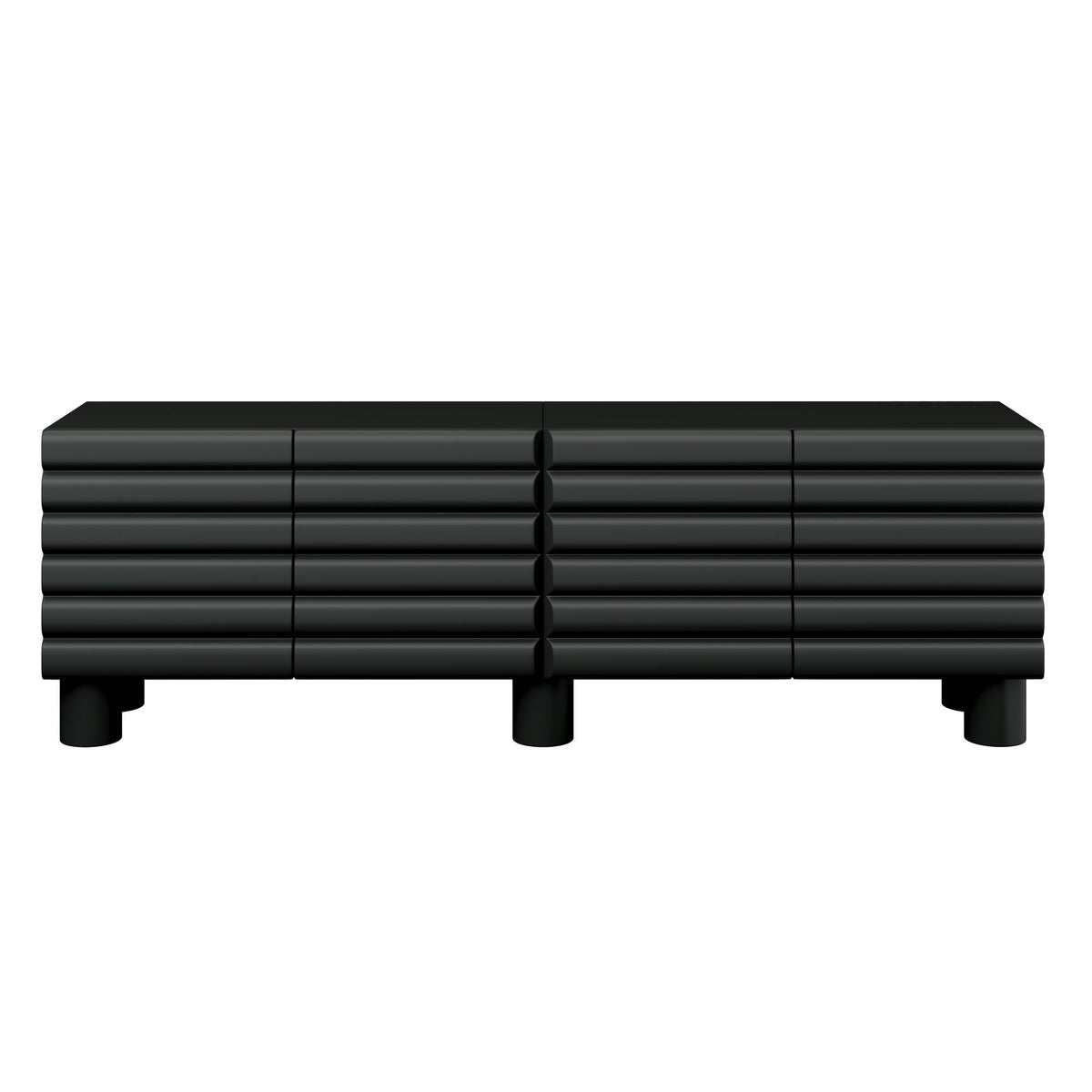 Stylish Thick Wavy Door TV Cabinet with Adjustable Shelves