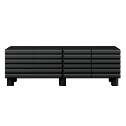 Stylish Thick Wavy Door TV Cabinet with Adjustable Shelves