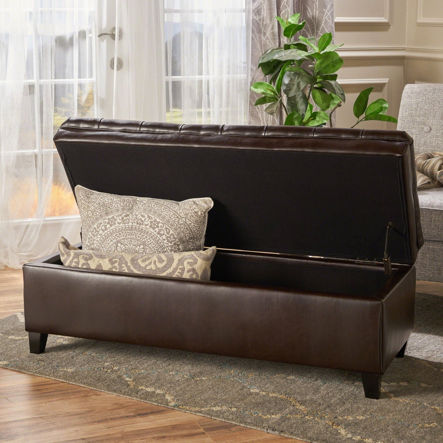 Juliana Storage Ottoman With Birch Legs