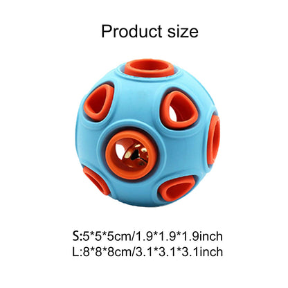 Dog Ball Toy, Dog Interactive Toy With Ring Bell Squeak Toys Dog Rubber Bouncy Ball Pet Exercise Game Puzzle Ball To Increase IQ Search & Catch Bite Resistant Chewing Toy