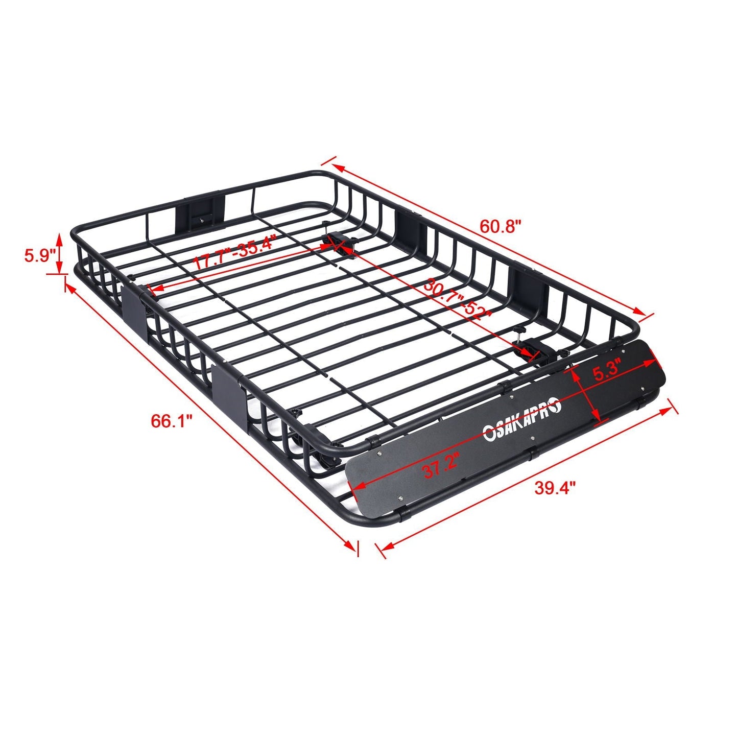 Motoring Rooftop Cargo Carrier Basket Steel Universal Fit Roof Rack