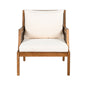 Acacia Wood Patio Furniture Club Chair, Outdoor Wicker Armchair