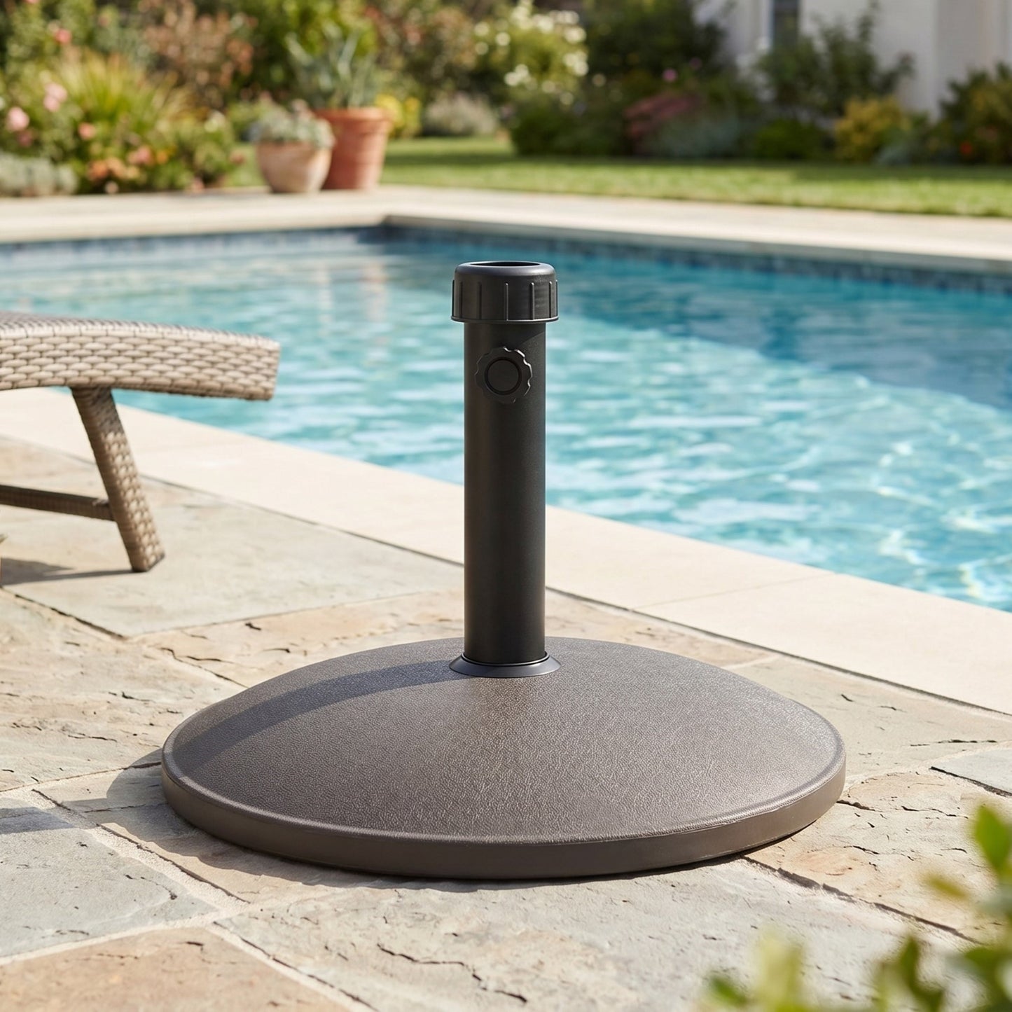 Ander Outdoor 35-pound Round Umbrella Base - Brown