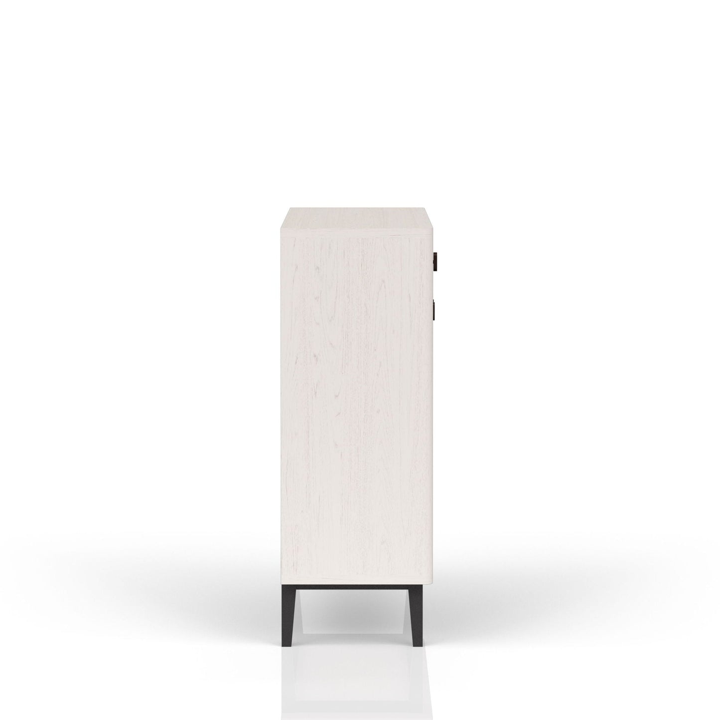 Bar Cabinet With Large Storage - White / Pecan