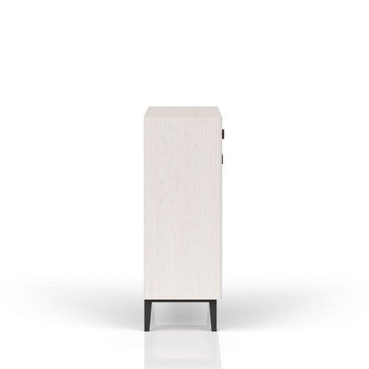 Bar Cabinet With Large Storage - White / Pecan