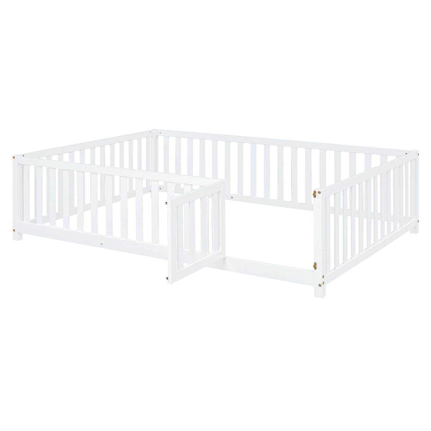 Daybed With Fence Guardrails And 2 Drawers, Split Into Independent Floor Bed & Daybed