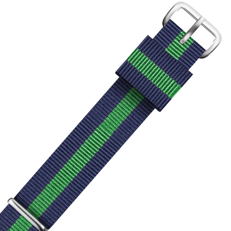 Nylon DW Watch Strap One Piece With Woven Loop And Striped Canvas Watch Band