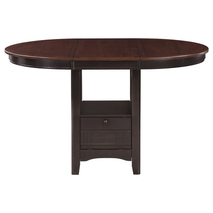 Lavon Oval 60-inch Counter Height Extension Dining Table Chestnut