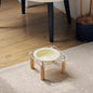 Cat Water Bowl Dog Basin Anti-tumble High Leg Cat Bowl Ceramic Cat Food Holder Double Bowl