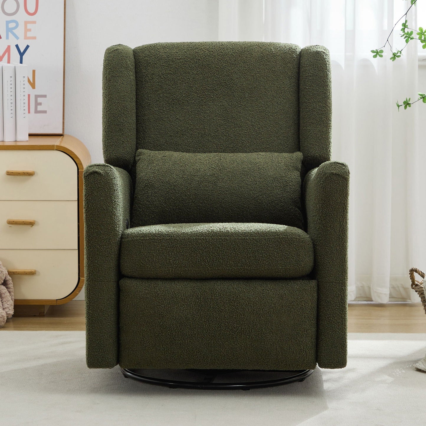 Wide Wingback Swivel Glider Rocker Recliner Chair