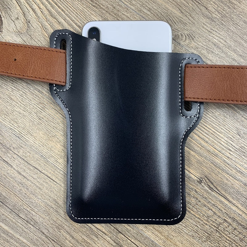 Outdoor Sports Vertical Phone Waist Pouch Leather Case
