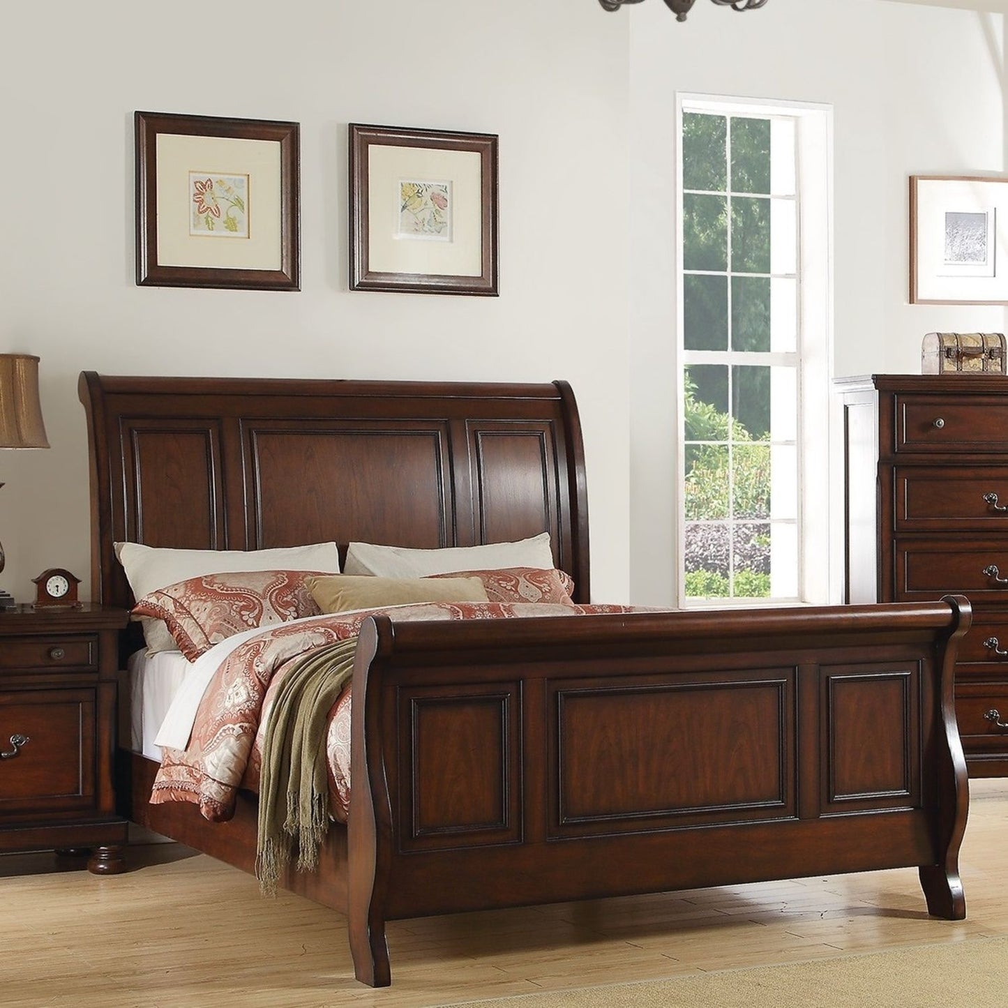 3 Piece Bedroom Set, Bed With 2 Nightstands