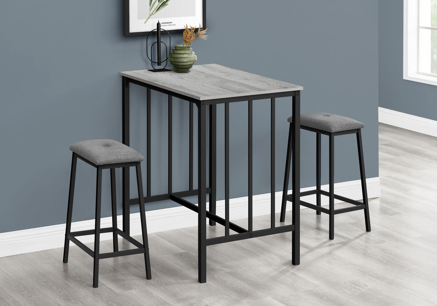 3 Piece Dining Set, Counter Height, Rectangular, Small, Contemporary & Modern