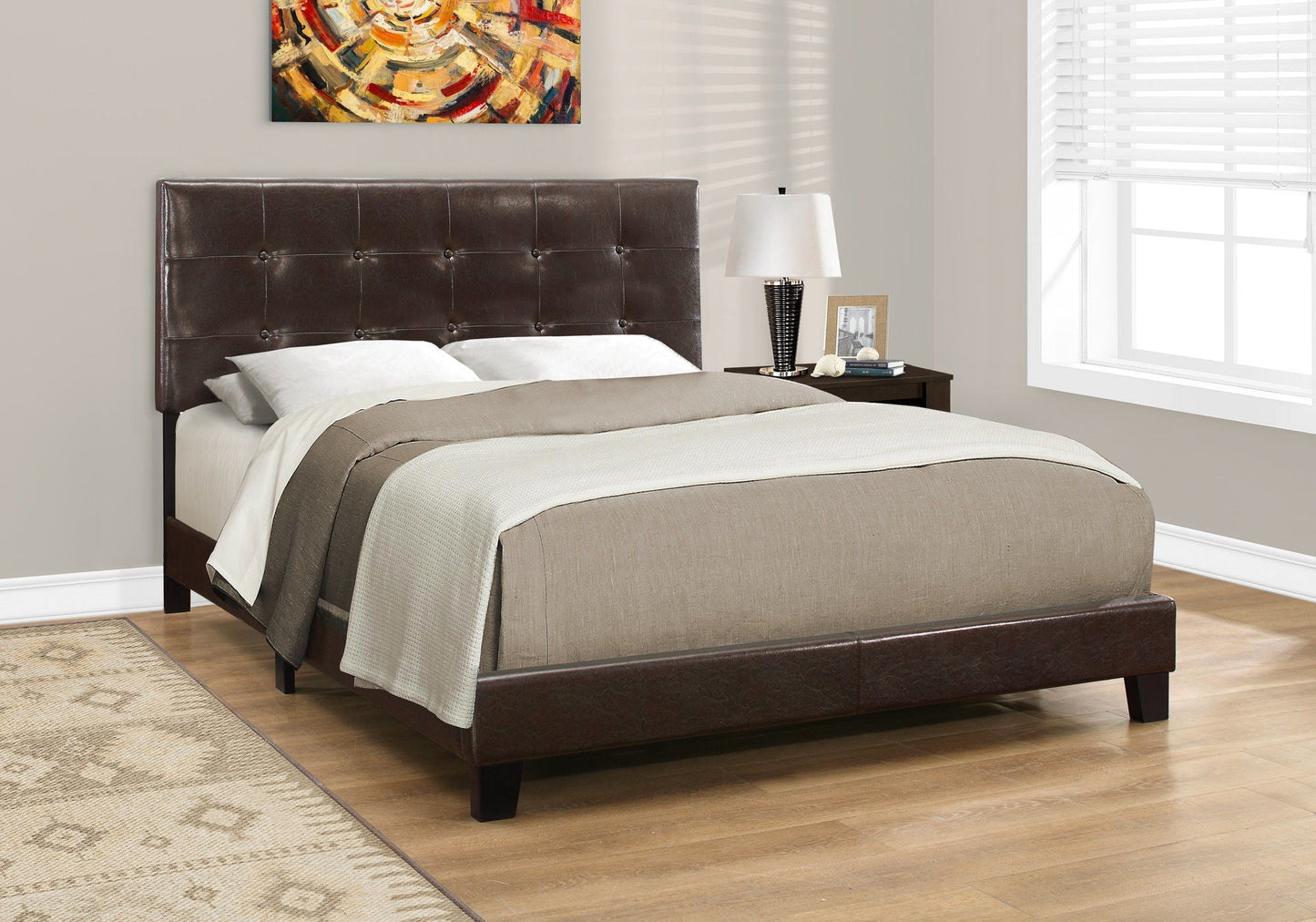 Transitional Upholstered Bed Frame