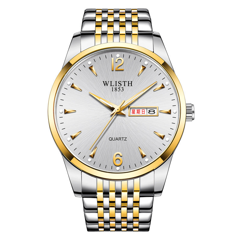 Luminous Waterproof Leather-Strap Quartz Watch For Men