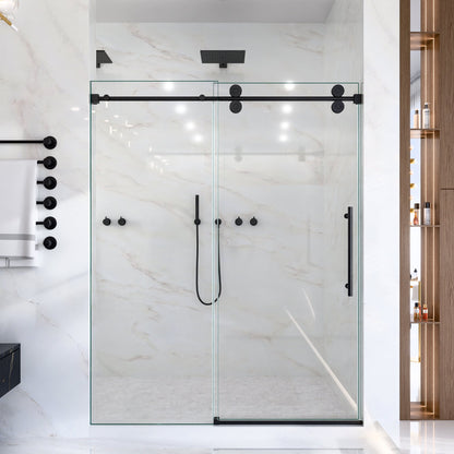 56-60"W x 72"H Frameless Single Sliding Shower Door