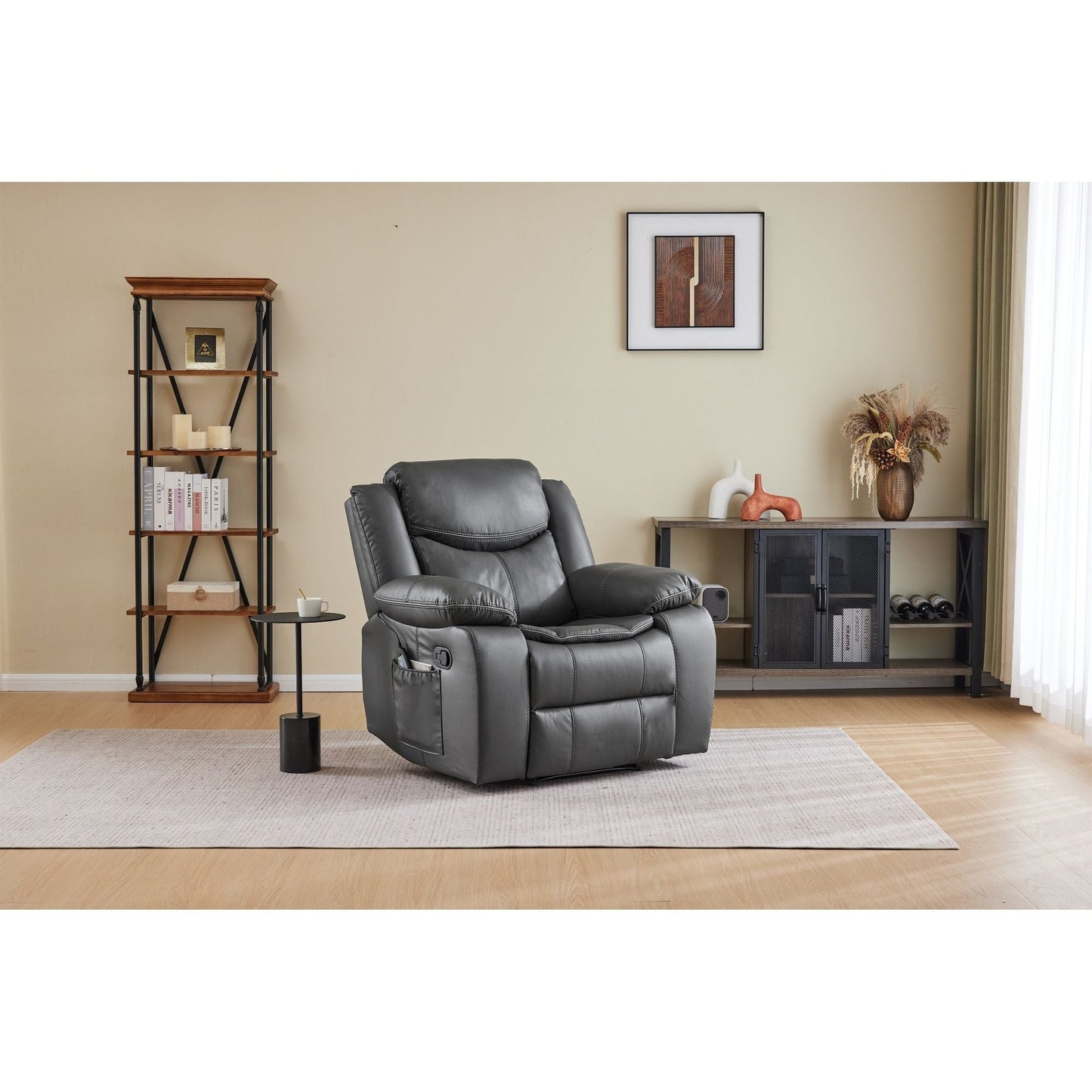 Recliner Chair With Vibration And Heating - Gray