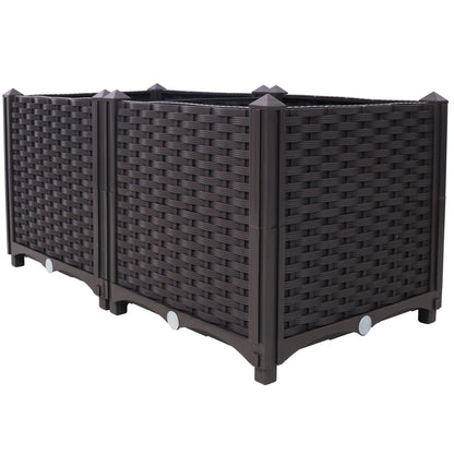 Deep Raised Garden Bed Plastic Planter Boxes