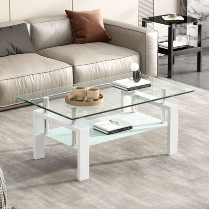 Tempered Glass Table With Storage