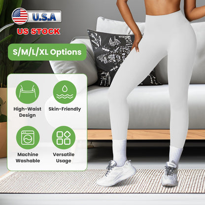Women\'s High Waist Workout Leggings Tummy Control Compression Yoga Tight Pants Gym Pants Athletic Running Leggings with 25In Inseam No Front Seam