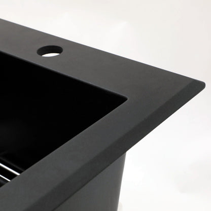 Quartz Kitchen Sink, Granite Composite, Drop In Sink With Durable Design