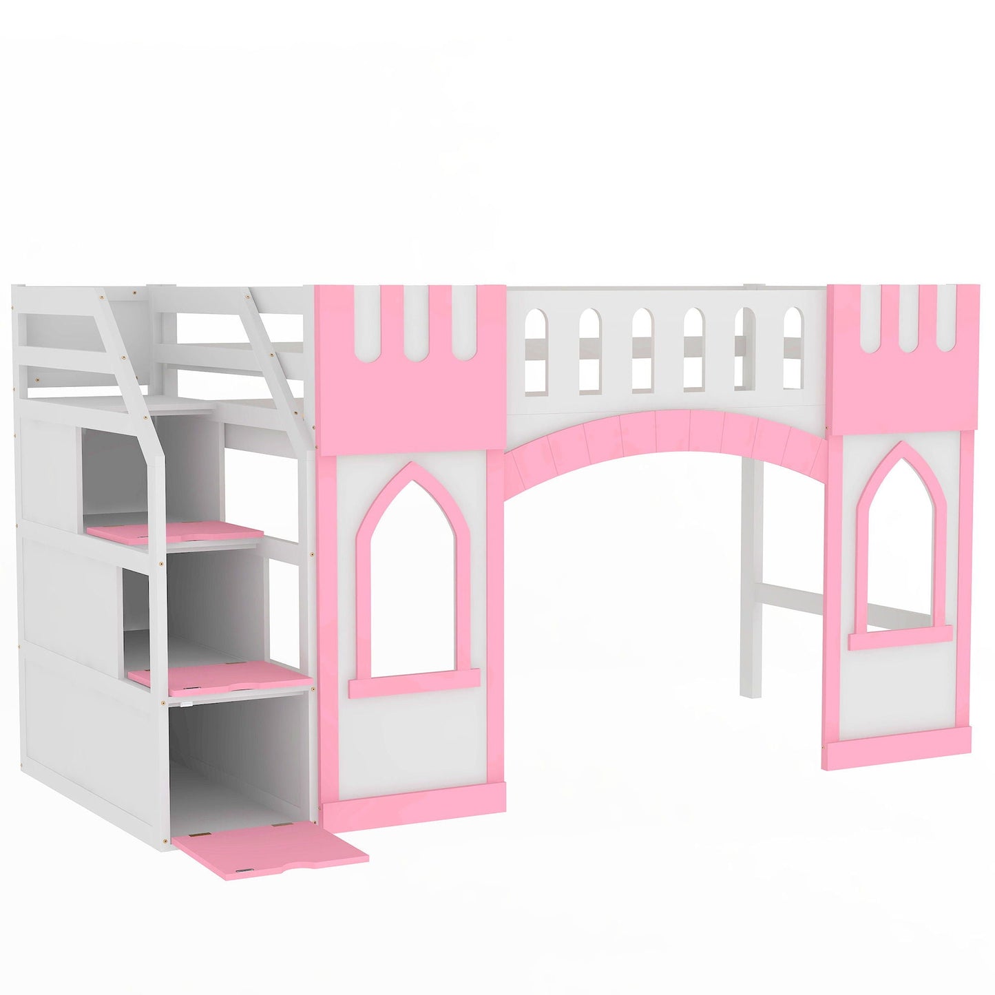 Loft Bed With Storage Staircase And Windows