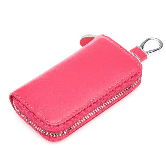Men's Leather Zipper Multi-function Car Key Holder