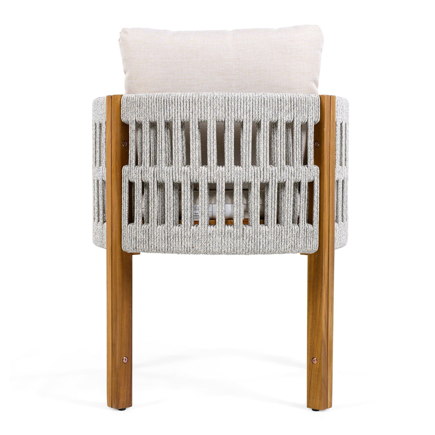 Outdoor Dining Chairs With Mix Rope Handles (Set of 2)