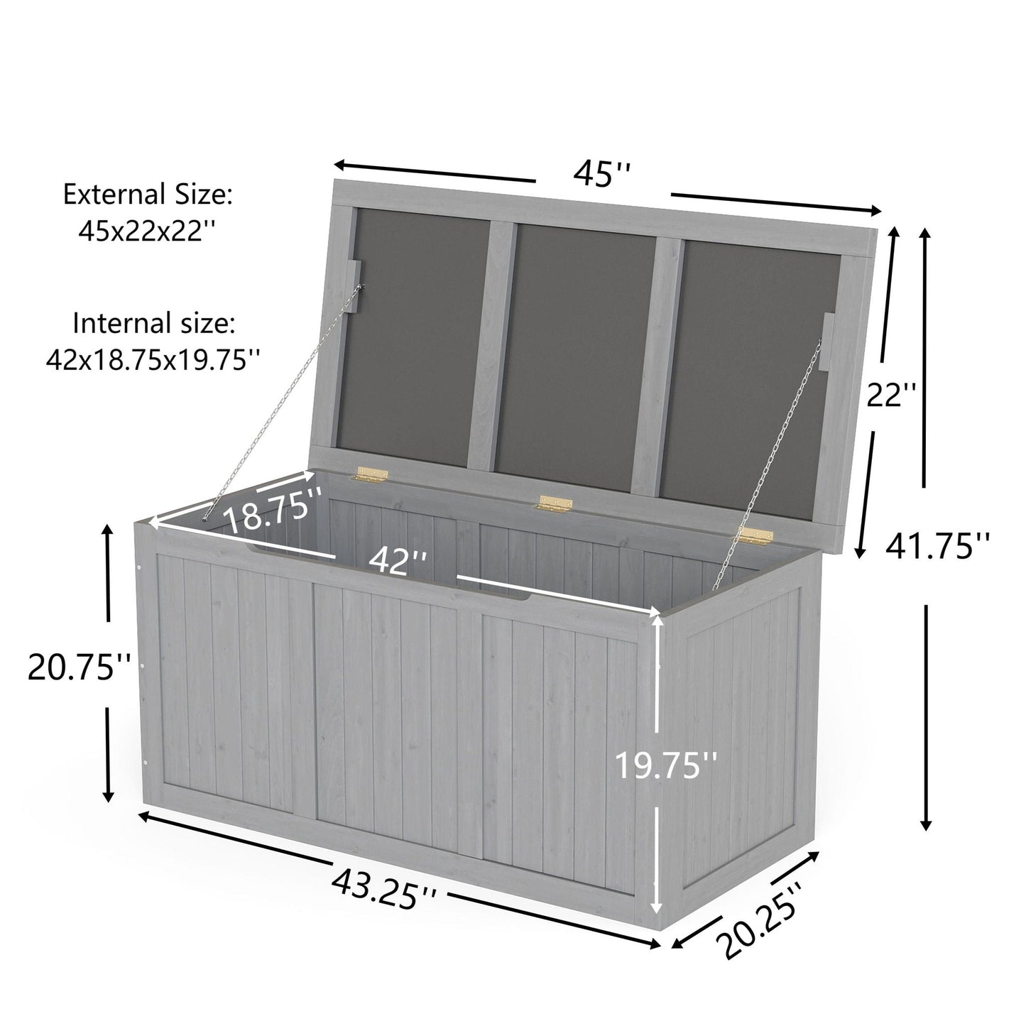 Outdoor Deck Box, Storage With Seat & Table Top