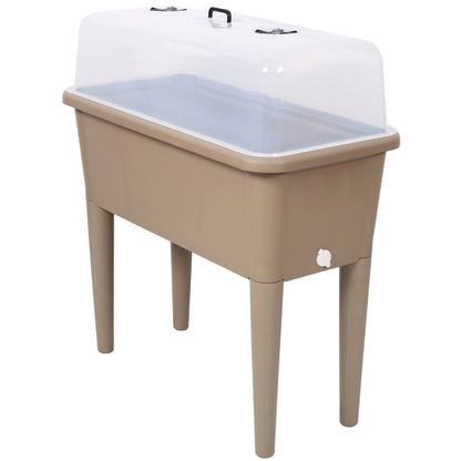 2PCS Raised Garden Bed with Ventilated Transparent Greenhouse Lid