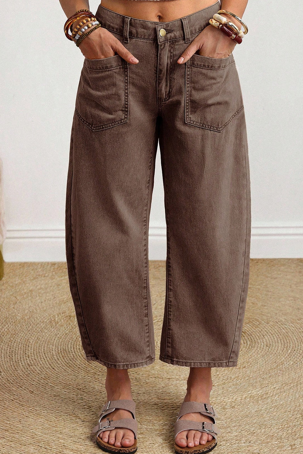 Rhea ankle Length Barrel Jeans