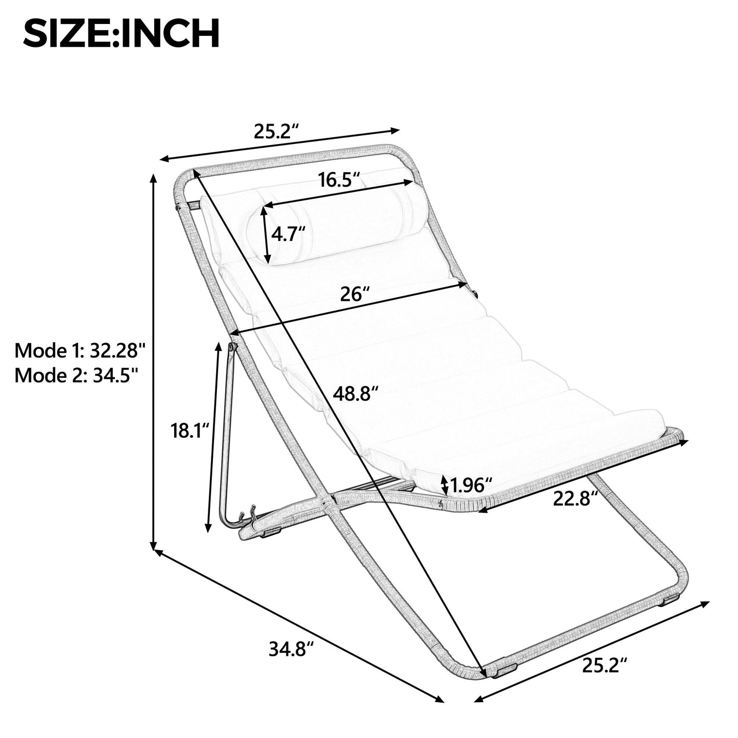 Outdoor Folding Chair With Adjustable Backrest (Set of 2)
