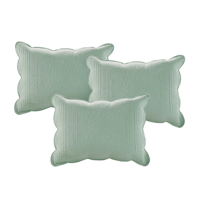 6 Piece Reversible Scalloped Edge Daybed Cover Set - Seafoam
